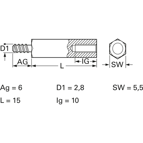 20657789 ESSENTRA COMPONENTS Spacer Bolts Image 2