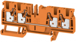 Through terminal block, push-in connection, 0.5-4.0 mm², 4 pole, 32 A, 8 kV, orange, 2051540000