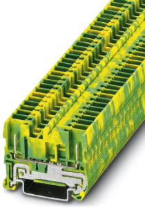 Protective conductor terminal, spring-cage/plug-in connection, 0.08-4.0 mm², 2 pole, 6 kV, yellow/green, 3042146
