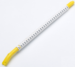Cable maker, imprint "0", (L x W x H) 5.5 x 6 x 10.6 mm, max. bundle Ø 11.5 mm, yellow, 4-1768046-9