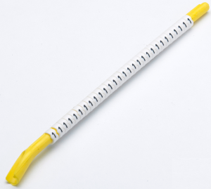 Polyacetal cable maker, imprint "-, *, /, +, =, ·, AC, DC, GND", (L) 3.15 mm, max. bundle Ø 3.5 mm, yellow, 562584-000