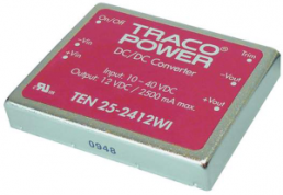 DC/DC converter, 18-75 VDC, 30 W, 1 output, 12 VDC, 89 % efficiency, TEN 25-4812WI