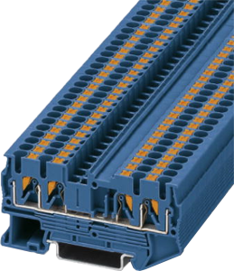 Through terminal block, push-in connection, 0.14-4.0 mm², 4 pole, 24 A, 8 kV, blue, 3209581