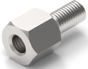 Hexagon spacer bolt, External/Internal Thread, M2/M2, 25.5 mm, brass