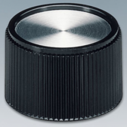 Rotary knob, 6 mm, plastic, silver, Ø 28 mm, H 16 mm, A1328160