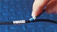 Polyacetal cable maker, imprint "R", (L x W x H) 5 x 5 x 7.5 mm, max. bundle Ø 8.5 mm, white, 325234-000