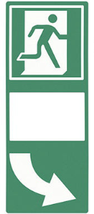 Door handle background sign, (W) 100 mm, polyester, DOORHANDLE RIGHT TURN PHOTOLUM 100X250MM