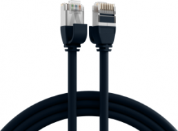 Patch cable highly flexible, RJ45 plug, straight to RJ45 plug, straight, Cat 6A, U/FTP, TPE/LSZH, 0.15 m, black