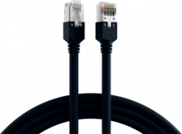 Patch cable, RJ45 plug, straight to RJ45 plug, straight, Cat 5e, S/UTP, PVC, 0.25 m, black