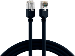 Patch cable, RJ45 plug, straight to RJ45 plug, straight, Cat 5e, S/UTP, PVC, 1.5 m, black