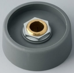 Rotary knob, 8 mm, plastic, gray, Ø 40 mm, H 16 mm, A3140088