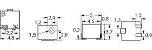 3224J-1-202G Bourns Electronics GmbH Trimmer Potentiometers Image 2