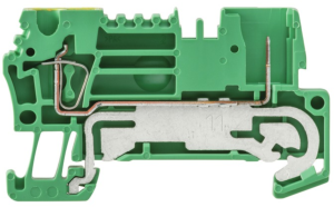 Protective conductor terminal, spring balancer connection, 0.5-4.0 mm², 2 pole, 41 A, 6 kV, yellow/green, 1815080000