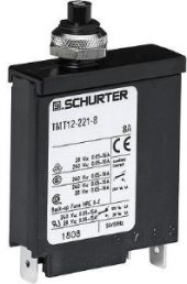 Circuit breaker, 1 pole, F characteristic, 2 A, 28 V (DC), 240 V (AC), faston plug 6.3 x 0.8 mm, threaded fastening, IP40