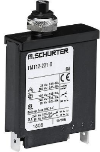 Circuit breaker, 1 pole, F characteristic, 4 A, 28 V (DC), 240 V (AC), faston plug 6.3 x 0.8 mm, threaded fastening, IP40