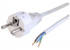 Connection cable, Europe, Plug Type E + F, straight on open end, H05VV-F3G1.5mm², white, 2 m