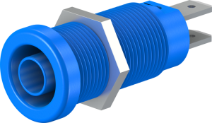 4 mm socket, flat plug connection, mounting Ø 12.2 mm, CAT IV, blue, 66.9131-23