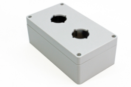 Polycarbonate push button enclosure, (L x W x H) 160 x 90 x 60 mm, light gray (RAL 7035), IP66, 1554PB2