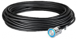 Piezo switch with 15 m PUR cable, RGB ring illumination, installation dia. 22.3 mm