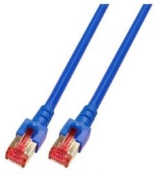Patch cable, RJ45 plug, straight to RJ45 plug, straight, Cat 6, S/FTP, LSZH, 0.15 m, blue