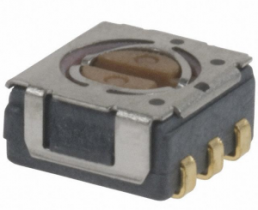 SMD rotary switch, 2 pole, 2 stage, 45°, On-Off-On, short-circuiting, 100 mA, 16 V, CS-4-22YMA