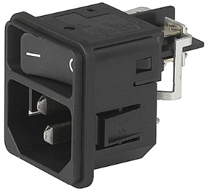 Combination element C14 or C18, 3 pole/2 pole, snap-in, plug-in connection, black, DC11.0021.206