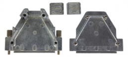 D-Sub connector housing, size: 3 (DB), straight 180°, zinc die casting, silver, 61030010017010
