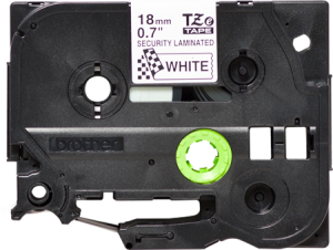 Labelling tape cartridge, 18 mm, tape white, font black, 8 m, TZE-SE4