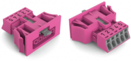 Socket, 5 pole, snap-in, push-in, 0.25-1.5 mm², pink, 890-785