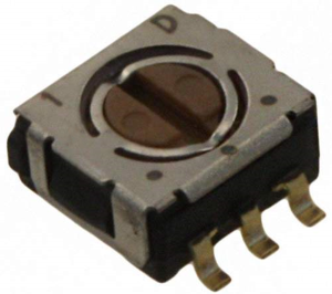 SMD rotary switch, 1 pole, 2 stage, 45°, On-Off-On, short-circuiting, 100 mA, 16 V, CS-4-12YMB
