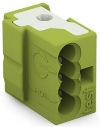 Socket terminal, 1 pole, 5.0-6.0 mm², clamping points: 4, light green, clamp connection, 6 A