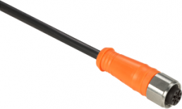 Sensor actuator cable, M12-cable socket, straight to open end, 4 pole, 5 m, PVC, black, 4 A, XZCPA1141L5