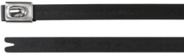 Cable tie, Polyester, Stainless steel, (L x W) 362 x 4.6 mm, bundle-Ø 17 to 102 mm, black, -80 to 538 °C