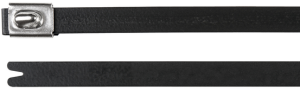 Cable tie, Polyester, Stainless steel, (L x W) 201 x 4.6 mm, bundle-Ø 17 to 50 mm, black, -80 to 538 °C