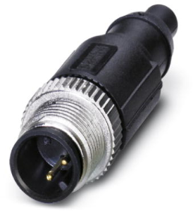 Plug, M12, 2 pole, screw locking, straight, 1539570