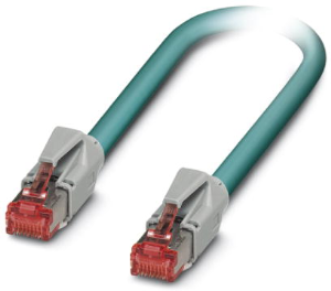 Network cable, RJ45 plug, straight to RJ45 plug, straight, Cat 5, SF/UTP, PUR, 10 m, blue