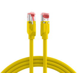 Patch cable, RJ45 plug, straight to RJ45 plug, straight, Cat 5e, S/UTP, PUR, 1 m, yellow