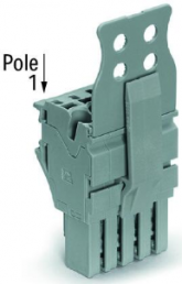1-wire female connector, 1 pole, pitch 5.2 mm, 0.75-4.0 mm², AWG 18-12, straight, 24 A, 690 V, push-in, 2022-101/142-000
