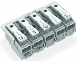Mains connection terminal, 5 pole, 0.5-2.5 mm², clamping points: 10, white, push-in wire connection, 24 A