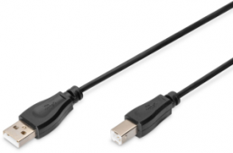 USB 2.0 Adapter cable, USB plug type A to USB plug type B, 1.8 m, black