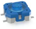 Short-stroke pushbutton, 1 Form A (N/O), 0.1 A/35 V, unlit , actuator (blue), 9.4 N, SMD