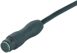 Sensor actuator cable, cable socket, straight to open end, 3 pole, 2 m, PUR, black, 7 A, 79 9150 120 03