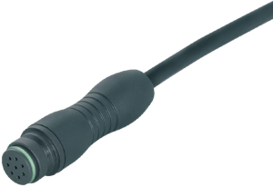 Sensor actuator cable, cable socket, straight to open end, 12 pole, 2 m, PUR, black, 2 A, 77 6406 0000 50012-0200