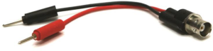Coaxial cable, BNC jack (straight) to pin plug, PVC, 0.1 m, BU-5244-A-4-0