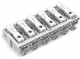 Mains connection terminal, 6 pole, 0.5-2.5 mm², clamping points: 30, white, push-in wire connection, 24 A