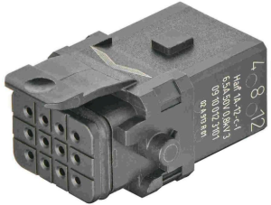 Socket contact insert, 1A, 12 pole, crimp connection, 09100123101