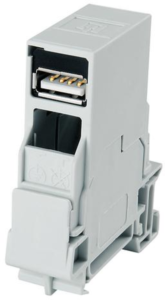 Rail connector, USB socket type A to USB socket type A, 100007438