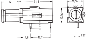 Fuse holder, 5 x 20 mm, 6.3 A, 250 V, THT, 69004-098