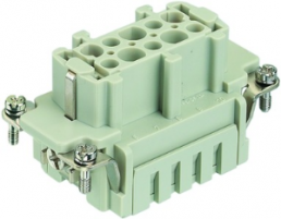 Socket contact insert, 10B, 5 pole, unequipped, crimp connection, with PE contact, 09340032702