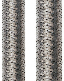 Metal braided sleeve, inner Ø 20 mm, range 16-27 mm, silver, -50 to 300 °C